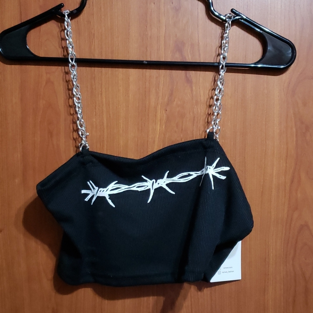 NEW W TAGS crop top barbed wire